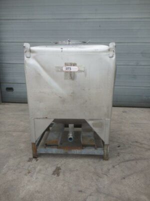 Stainless steel transport container, galvanised frame